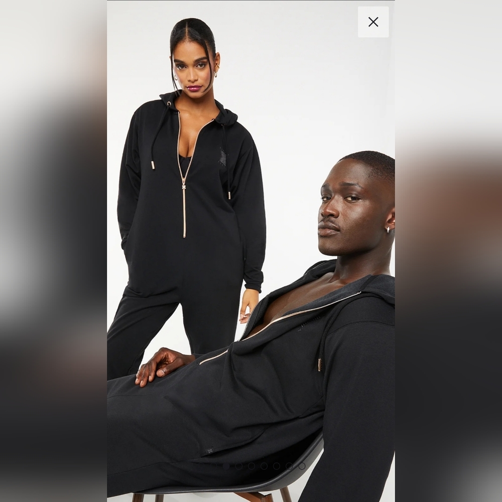 Savage X Fenty, Forever Savage Hooded Onesie,(S,M,L) Black Caviar (Unisex)